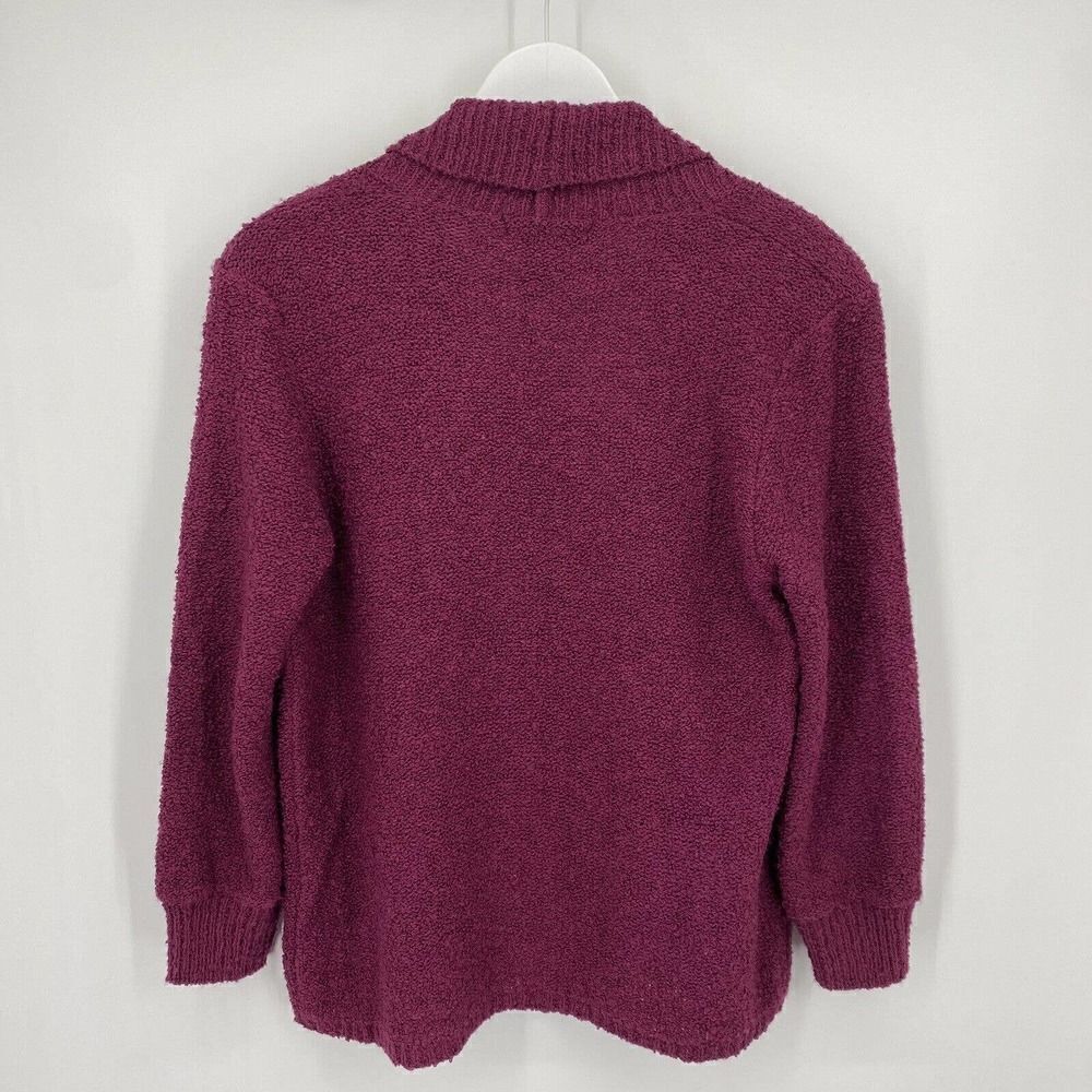 Vintage Le Chois Knit‎ Open Front Cardigan Sweater Boucle Pink Size M - Picture 4 of 11